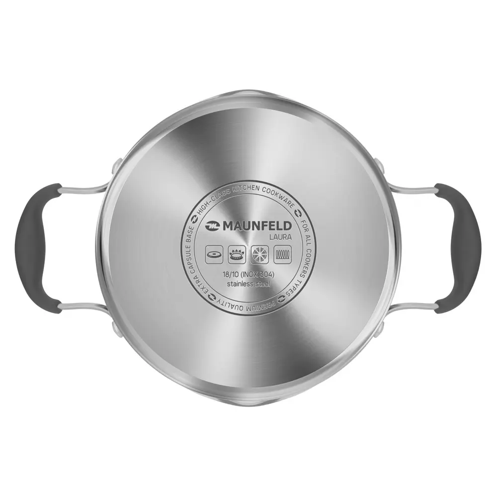 Фото 5 Кастрюля Maunfeld Laura MCS22S08GR из нержавеющей стали со стеклянной крышкой 18 см 2.2 л. Фото 5 Кастрюля Maunfeld Laura MCS22S08GR из нержавеющей стали со стеклянной крышкой 18 см 2.2 л.