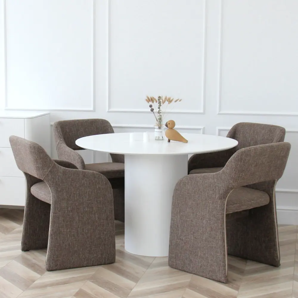 Фото 2 Обеденный стол круглый Ellipse Furniture Type 100x75x100 см дерево цвет белый Фото 2 Обеденный стол круглый Ellipse Furniture Type 100x75x100 см дерево цвет белый