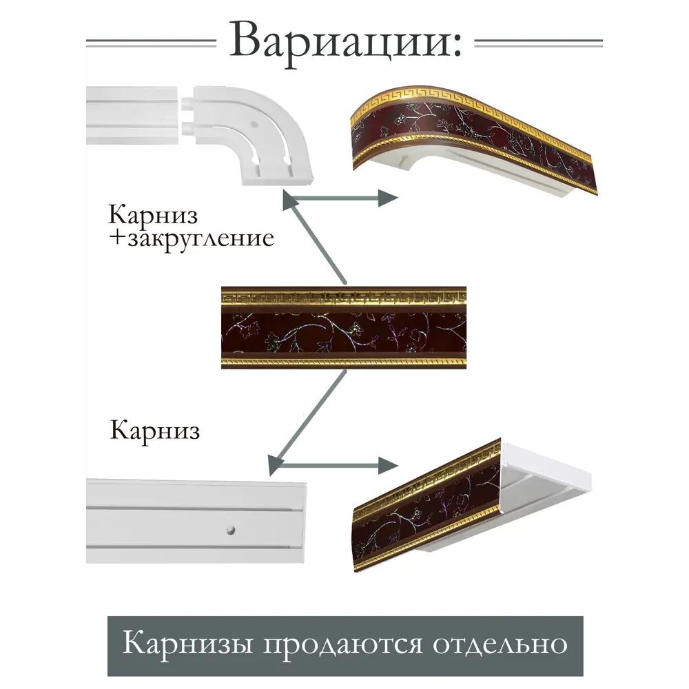 Фото 3 Декоративная бленда Эскар 7 см цвет Антик инкрустация бордо 350 см Фото 3 Декоративная бленда Эскар 7 см цвет Антик инкрустация бордо 350 см