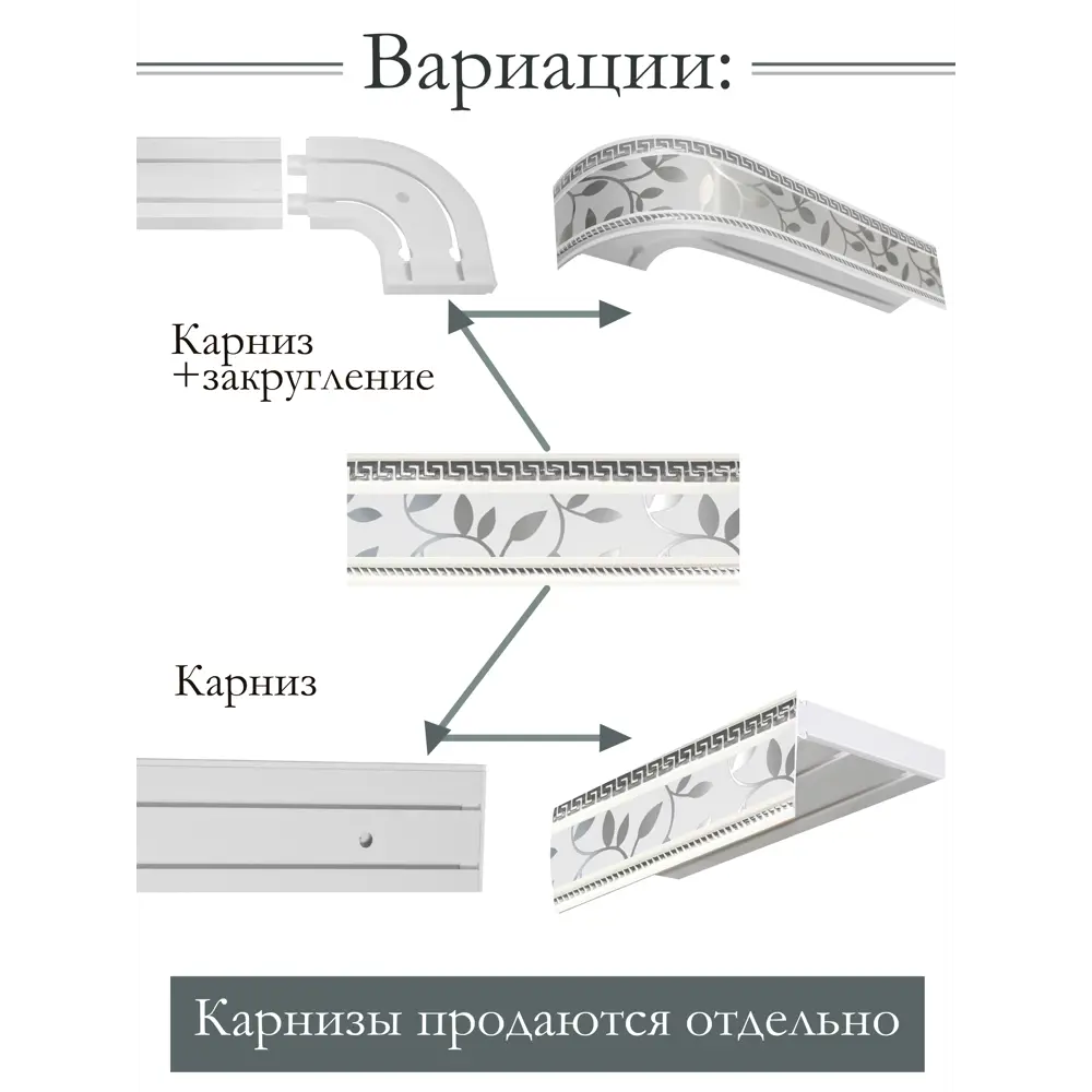 Фото 3 Декоративная бленда Эскар 7 см цвет Антик инкрустация серебро 250 см Фото 3 Декоративная бленда Эскар 7 см цвет Антик инкрустация серебро 250 см