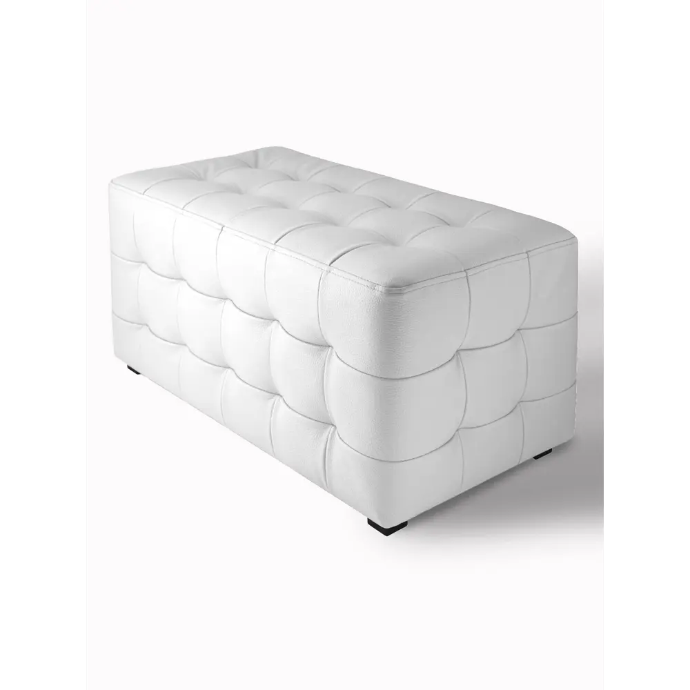 Фото Банкетка Сонли с утяжками 75x40x40 см экокожа цвет белый матовый