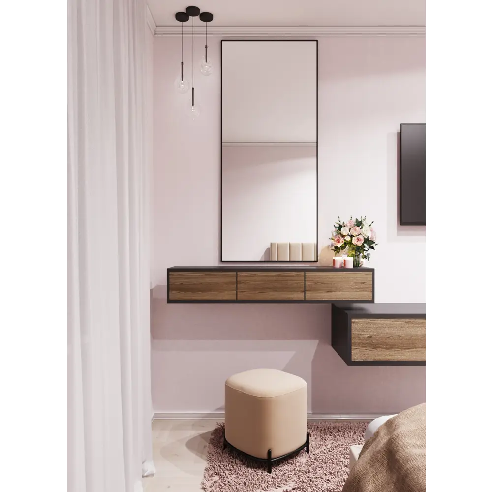 Фото 4 Зеркало интерьерное в алюминиевой раме настенное ONE Mirror 150x70 см черное