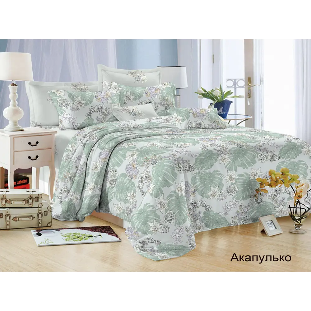 Фото Комплект постельного белья Эльф 2140-Акапулько, семейный, сатин, разноцветный Фото Комплект постельного белья Эльф 2140-Акапулько, семейный, сатин, разноцветный