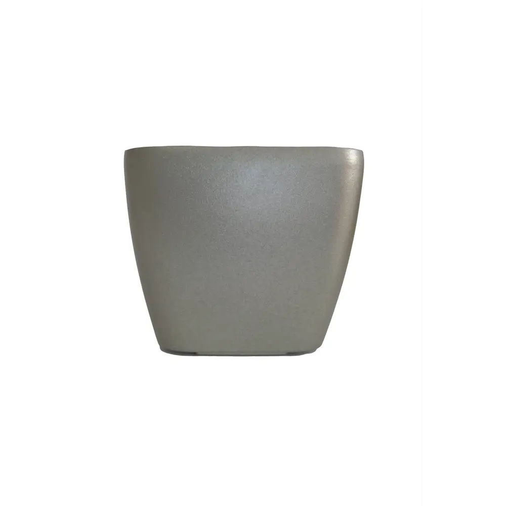 Фото Горшок цветочный 9553913 с 12.6 см 11 см 1.6 л полимер (пластмасса) серый/серебристый