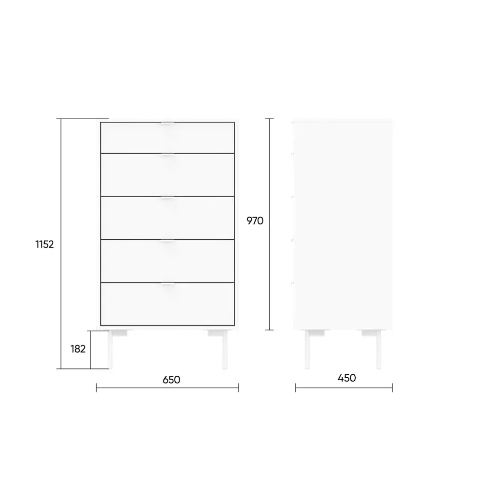 Фото 3 Комод Ellipse furniture Hub 5 ящиков 65x45x115.2 см МДФ цвет белый/натуральный Фото 3 Комод Ellipse furniture Hub 5 ящиков 65x45x115.2 см МДФ цвет белый/натуральный
