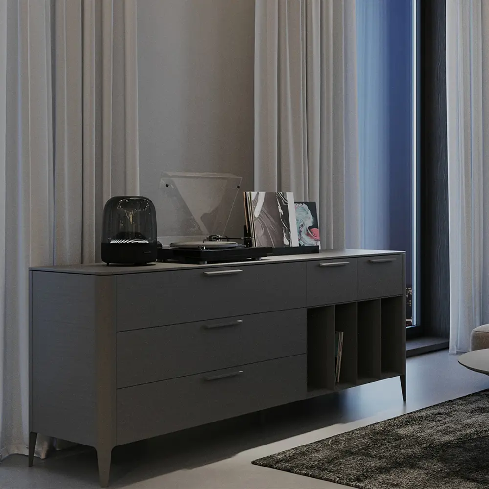 Фото 3 Тумба напольная Ellipse furniture Type 5 ящиков 198x51x80 см МДФ цвет темно-серый Фото 3 Тумба напольная Ellipse furniture Type 5 ящиков 198x51x80 см МДФ цвет темно-серый