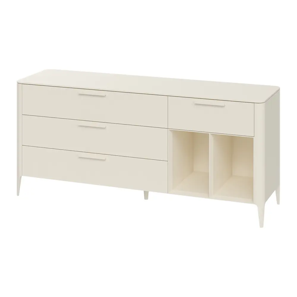 Фото 2 Тумба напольная Ellipse furniture Type 4 ящика 178x51x80 см МДФ цвет молочный Фото 2 Тумба напольная Ellipse furniture Type 4 ящика 178x51x80 см МДФ цвет молочный