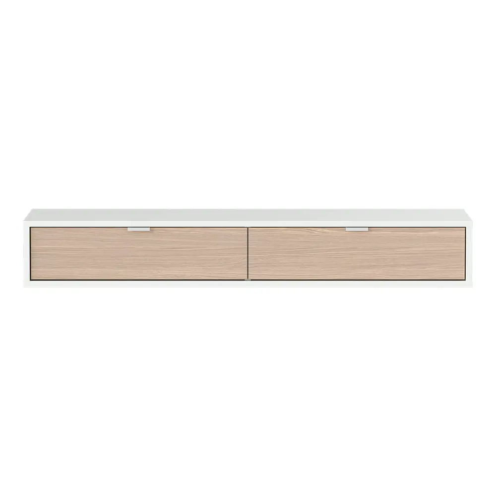 Фото 2 Тумба подвесная Ellipse furniture Hub 2 ящика 122x41x18 см МДФ цвет белый/натуральный Фото 2 Тумба подвесная Ellipse furniture Hub 2 ящика 122x41x18 см МДФ цвет белый/натуральный