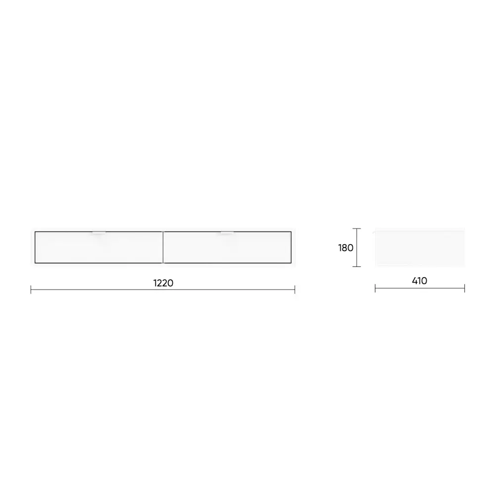Фото 3 Тумба подвесная Ellipse furniture Hub 2 ящика 122x41x18 см МДФ цвет белый/натуральный Фото 3 Тумба подвесная Ellipse furniture Hub 2 ящика 122x41x18 см МДФ цвет белый/натуральный