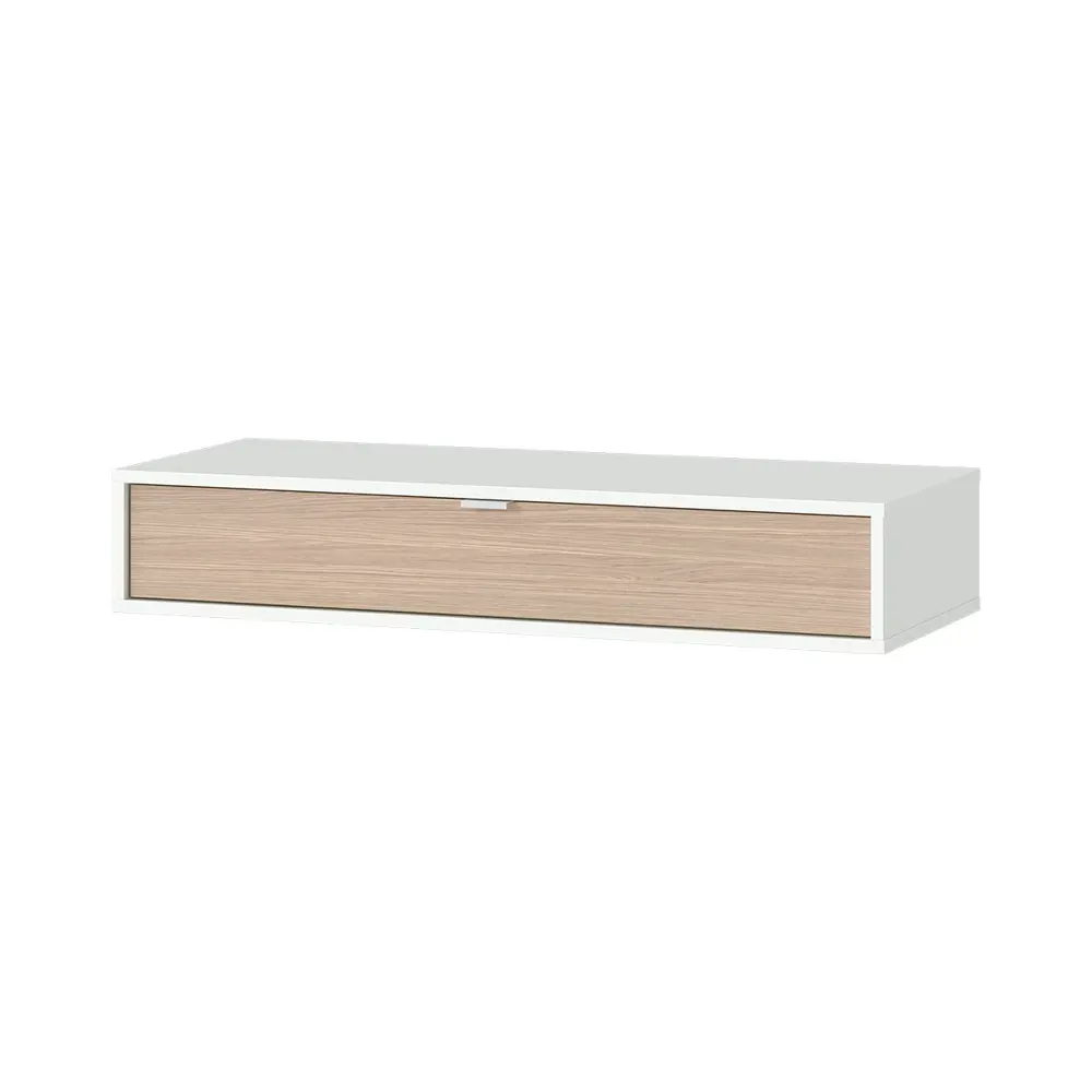 Фото Тумба подвесная Ellipse furniture Hub 1 ящик 102x41x18 см МДФ цвет белый/натуральный Фото Тумба подвесная Ellipse furniture Hub 1 ящик 102x41x18 см МДФ цвет белый/натуральный