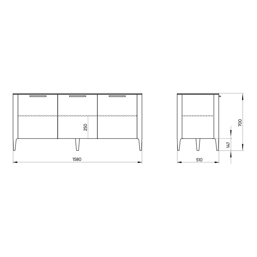 Фото 4 Тумба напольная Ellipse furniture Type 158x51x70 см МДФ цвет молочный Фото 4 Тумба напольная Ellipse furniture Type 158x51x70 см МДФ цвет молочный