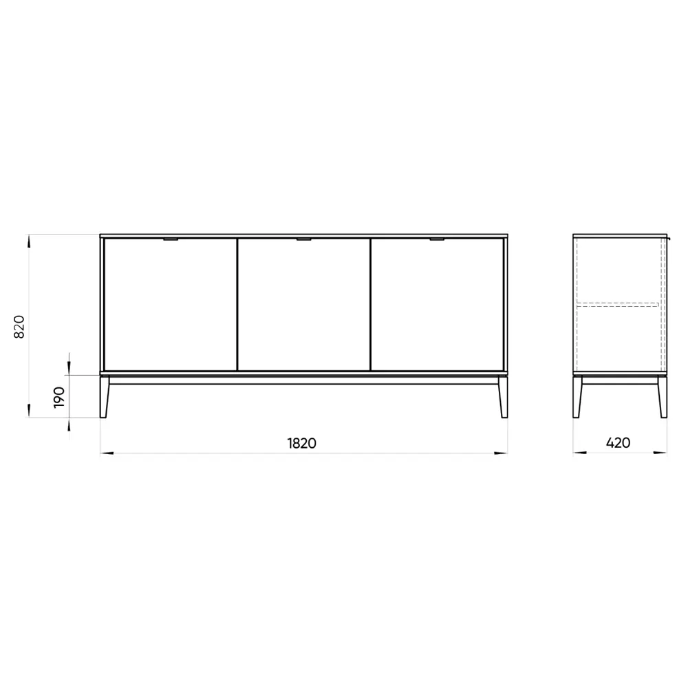 Фото 5 Тумба напольная Ellipse furniture Fjord 182x42x82 см МДФ цвет белый Фото 5 Тумба напольная Ellipse furniture Fjord 182x42x82 см МДФ цвет белый