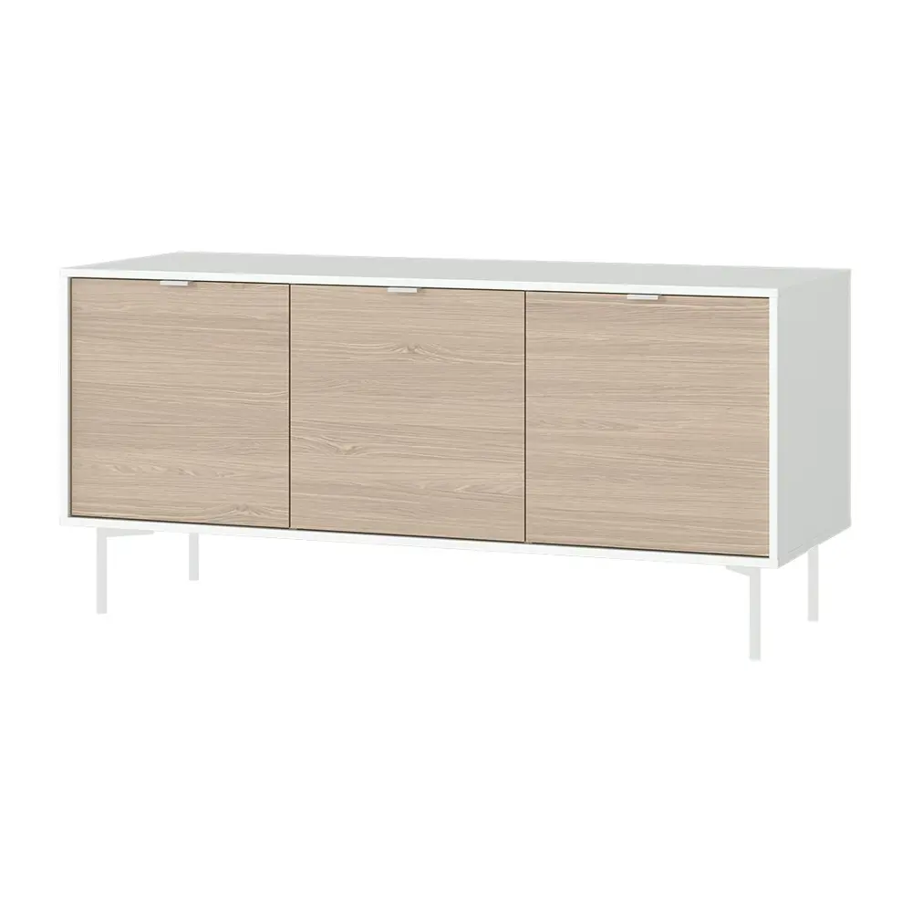 Фото 2 Тумба напольная Ellipse furniture Hub 3 двери 148x55x69.6 см МДФ цвет белый/натуральный Фото 2 Тумба напольная Ellipse furniture Hub 3 двери 148x55x69.6 см МДФ цвет белый/натуральный