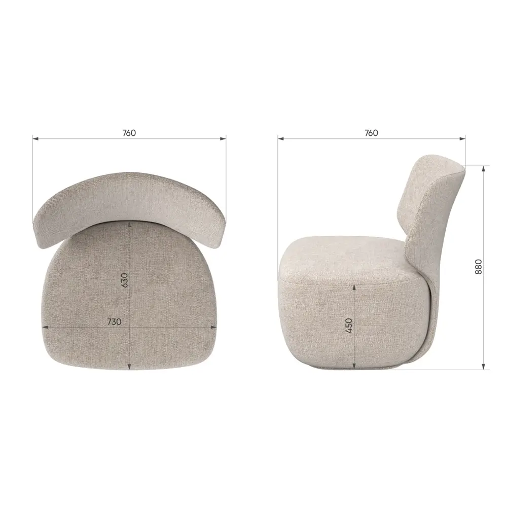 Фото 6 Кресло Ellipse furniture E5.2 76x88x76 см искусственная кожа цвет серый Фото 6 Кресло Ellipse furniture E5.2 76x88x76 см искусственная кожа цвет серый