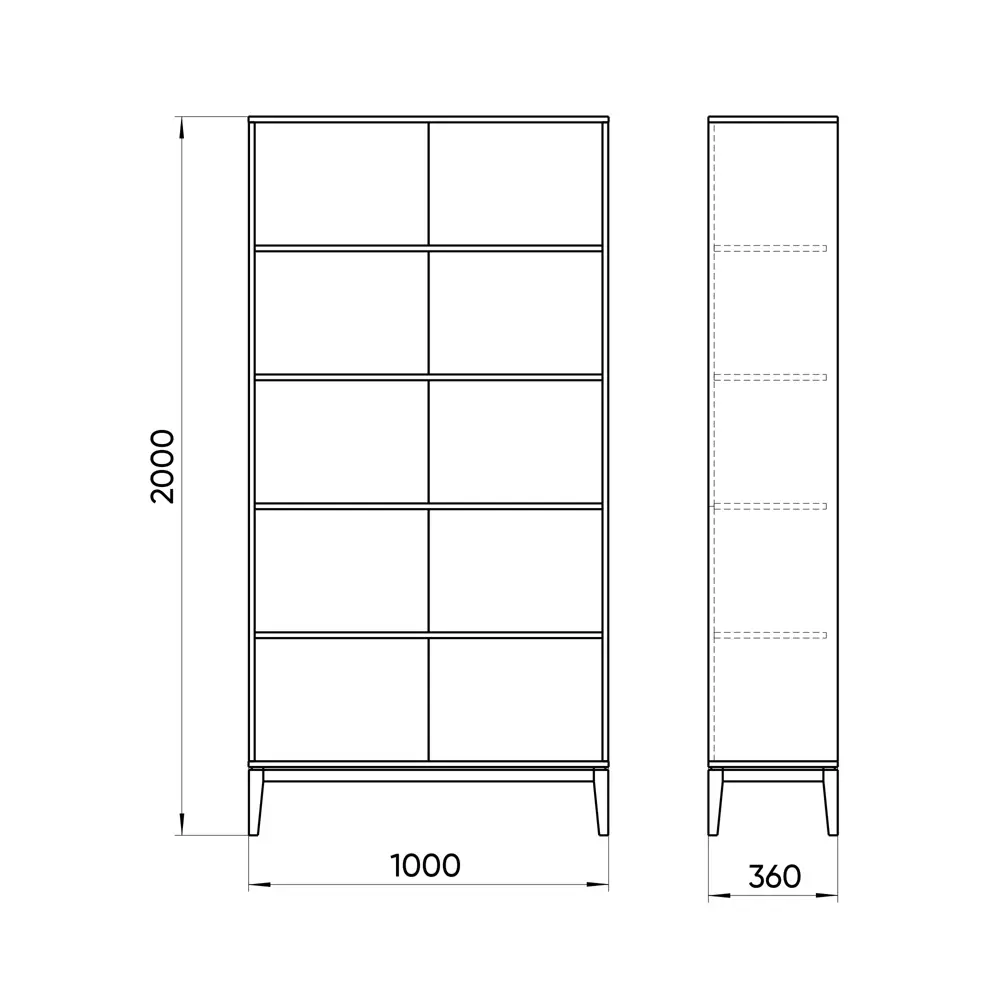 Фото 5 Стеллаж с полками Ellipse furniture Fjord L 100x200x36 см МДФ цвет белый Фото 5 Стеллаж с полками Ellipse furniture Fjord L 100x200x36 см МДФ цвет белый