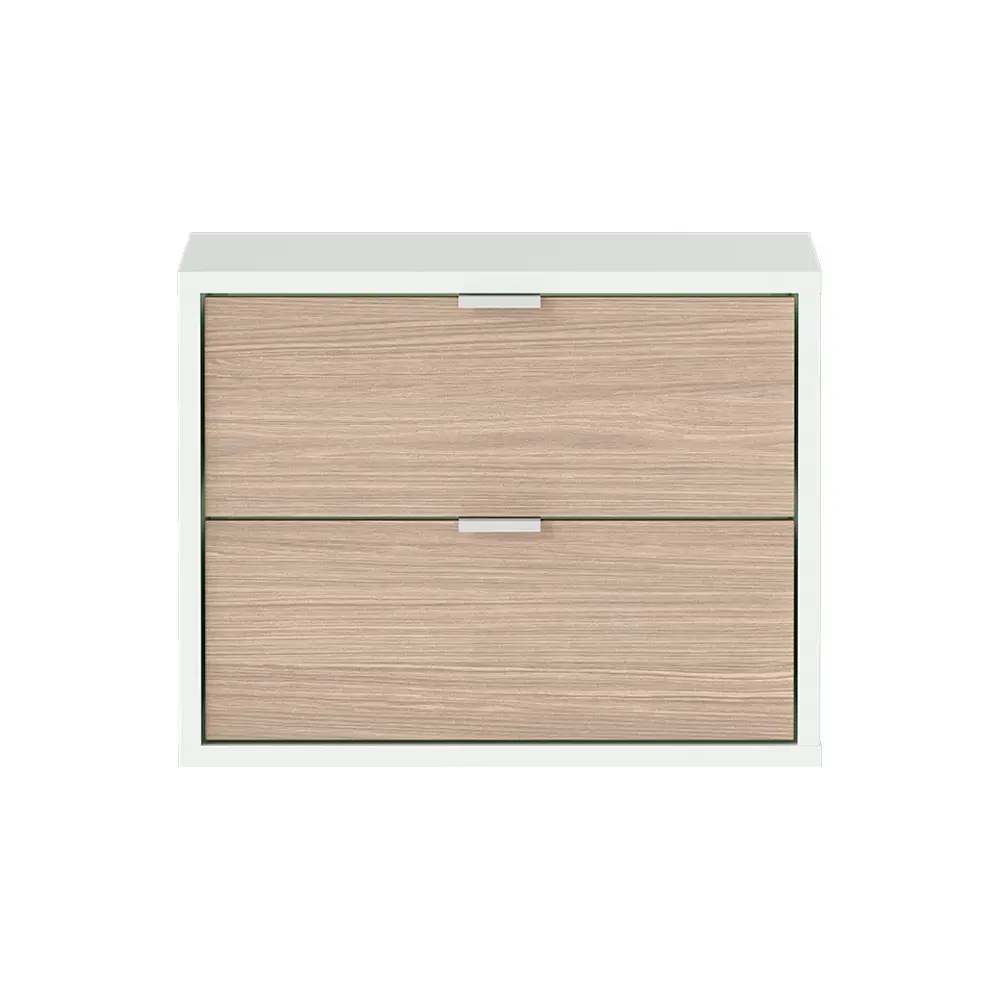 Фото 2 Тумба прикроватная Ellipse furniture 47.7x36.6x40.8 см 2 ящика МДФ цвет белый/натуральный Фото 2 Тумба прикроватная Ellipse furniture 47.7x36.6x40.8 см 2 ящика МДФ цвет белый/натуральный