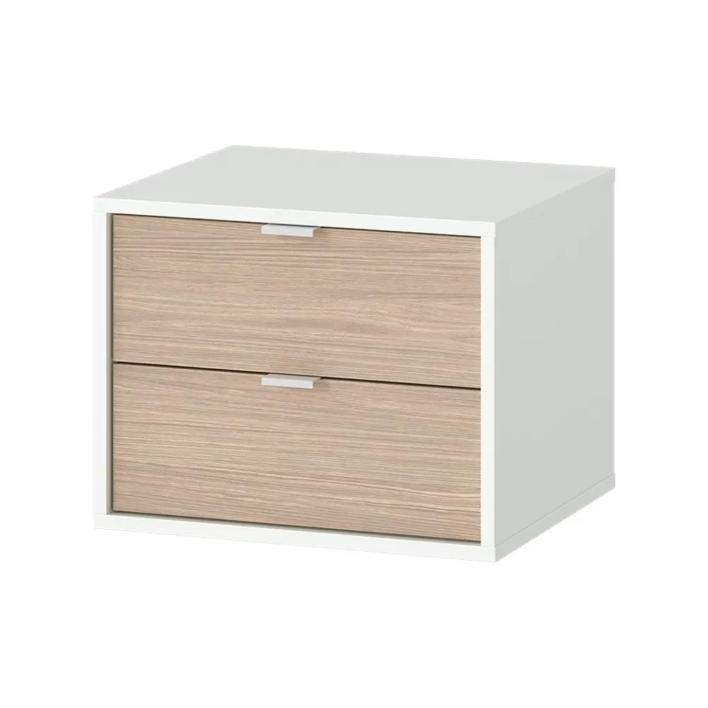 Фото Тумба прикроватная Ellipse furniture 47.7x36.6x40.8 см 2 ящика МДФ цвет белый/натуральный Фото Тумба прикроватная Ellipse furniture 47.7x36.6x40.8 см 2 ящика МДФ цвет белый/натуральный