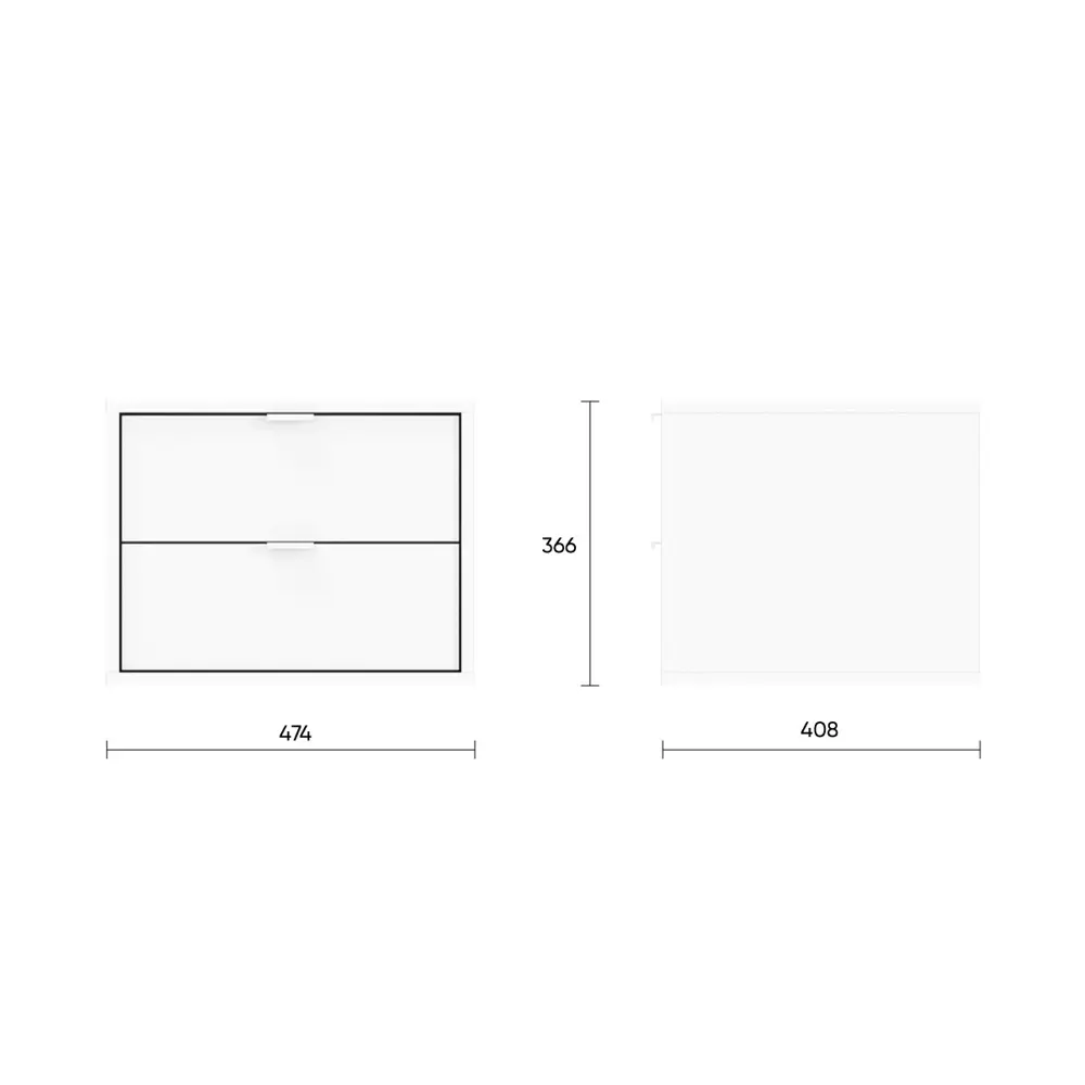 Фото 3 Тумба прикроватная Ellipse furniture HU010103270101 47.7x36.6x40.8 см 2 ящика МДФ цвет белый Фото 3 Тумба прикроватная Ellipse furniture HU010103270101 47.7x36.6x40.8 см 2 ящика МДФ цвет белый