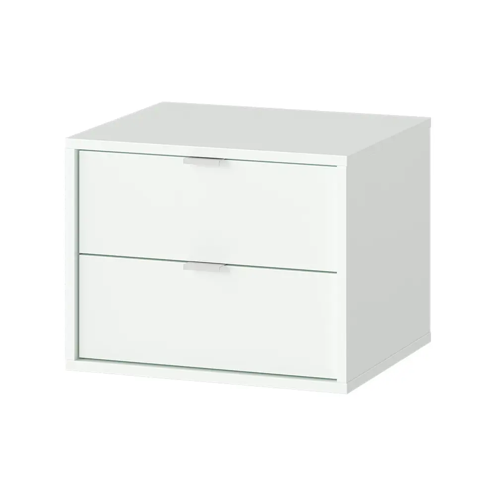 Фото Тумба прикроватная Ellipse furniture HU010103270101 47.7x36.6x40.8 см 2 ящика МДФ цвет белый Фото Тумба прикроватная Ellipse furniture HU010103270101 47.7x36.6x40.8 см 2 ящика МДФ цвет белый