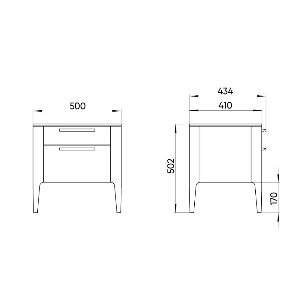 Фото 5 Тумба прикроватная Ellipse furniture 50x50x41 см 2 ящика МДФ цвет молочный Фото 5 Тумба прикроватная Ellipse furniture 50x50x41 см 2 ящика МДФ цвет молочный
