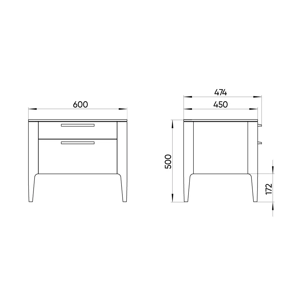 Фото 4 Тумба прикроватная Ellipse furniture 60x50x45 см 2 ящика МДФ цвет молочный Фото 4 Тумба прикроватная Ellipse furniture 60x50x45 см 2 ящика МДФ цвет молочный