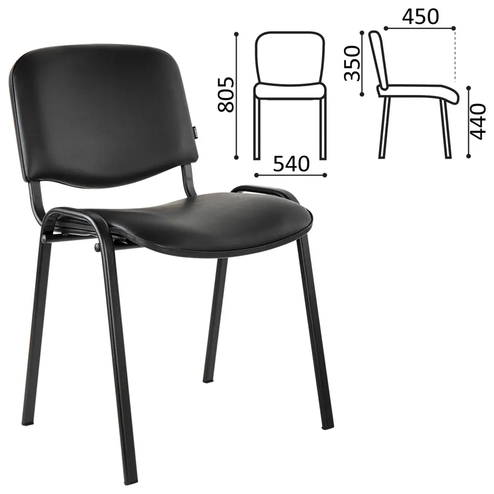 Фото Стул Brabix Iso Cf-005 черный искусственная кожа цвет черный Фото Стул Brabix Iso Cf-005 черный искусственная кожа цвет черный