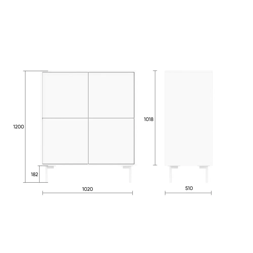 Фото 3 Шкаф распашной Ellipse furniture Hub 102x120x51 см МДФ цвет белый Фото 3 Шкаф распашной Ellipse furniture Hub 102x120x51 см МДФ цвет белый