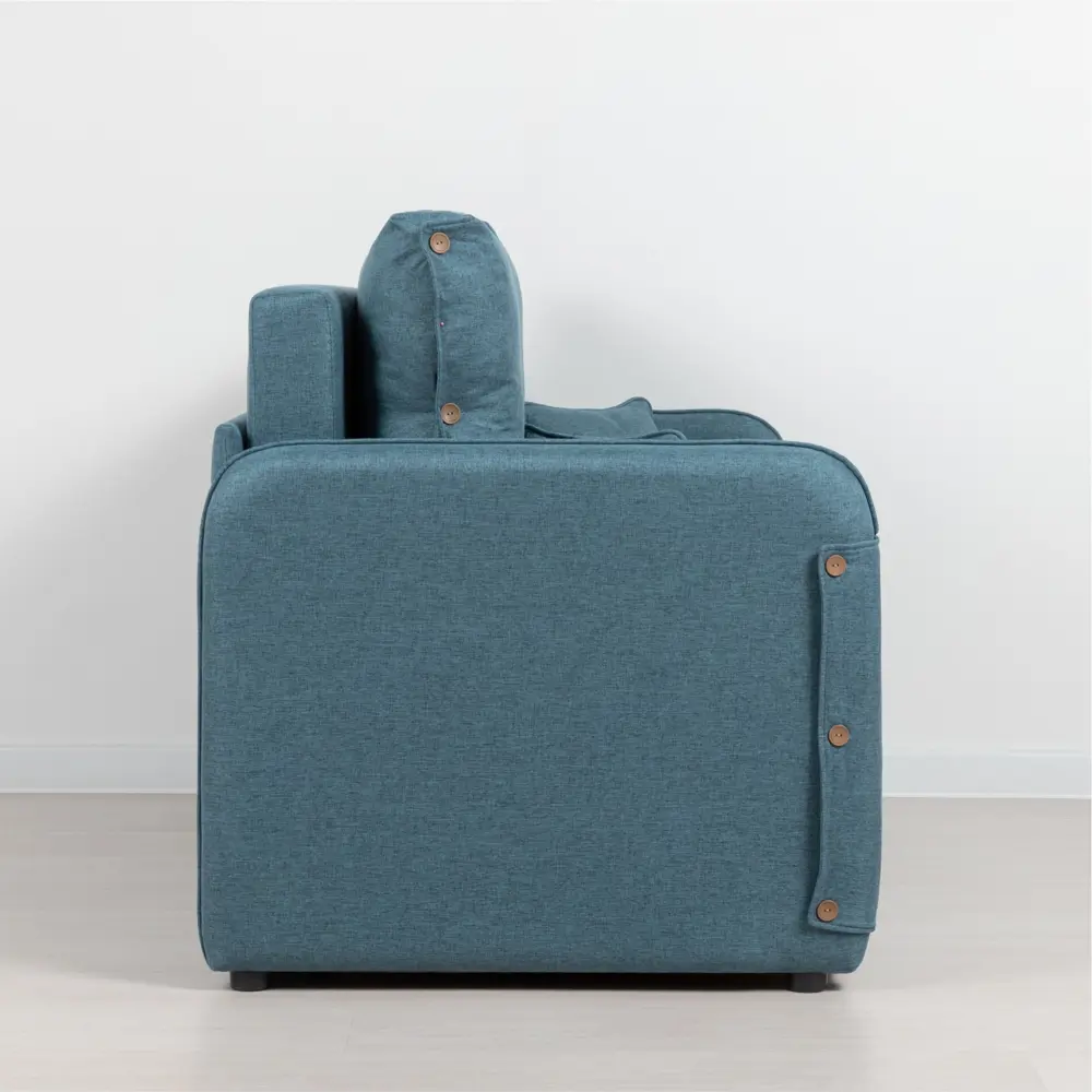 Фото 11 Диван Нижегородмебель и к Эльба 4631162224520 132x92x81 см рогожка цвет синий деним