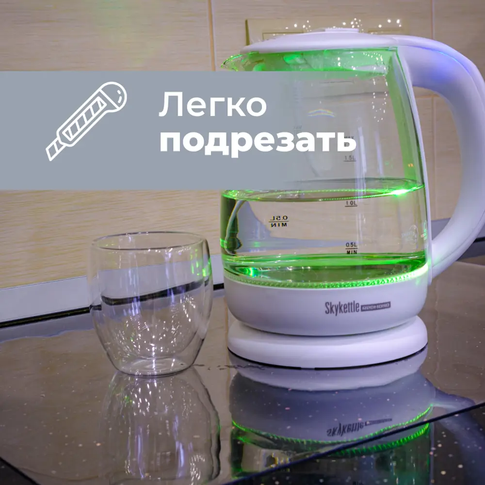 Фото 3 Сктерть жидкое стекло AEAhome 50x90x0.5 прямоугольная 50x90 см прозрачная