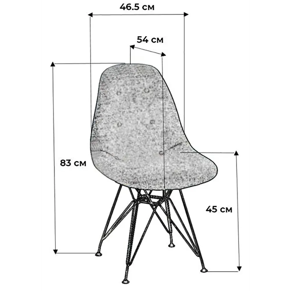 Фото 2 Кухонный стул R-home Eames Арт 84x57x48 см ткань цвет синий Фото 2 Кухонный стул R-home Eames Арт 84x57x48 см ткань цвет синий