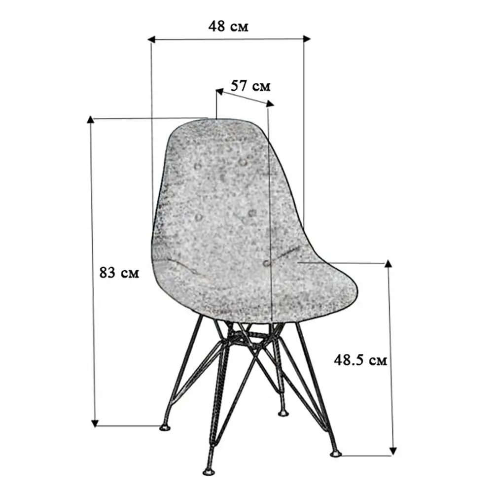 Фото 2 Кухонный стул R-home Eames 83x57x48 см ткань цвет зеленый Фото 2 Кухонный стул R-home Eames 83x57x48 см ткань цвет зеленый