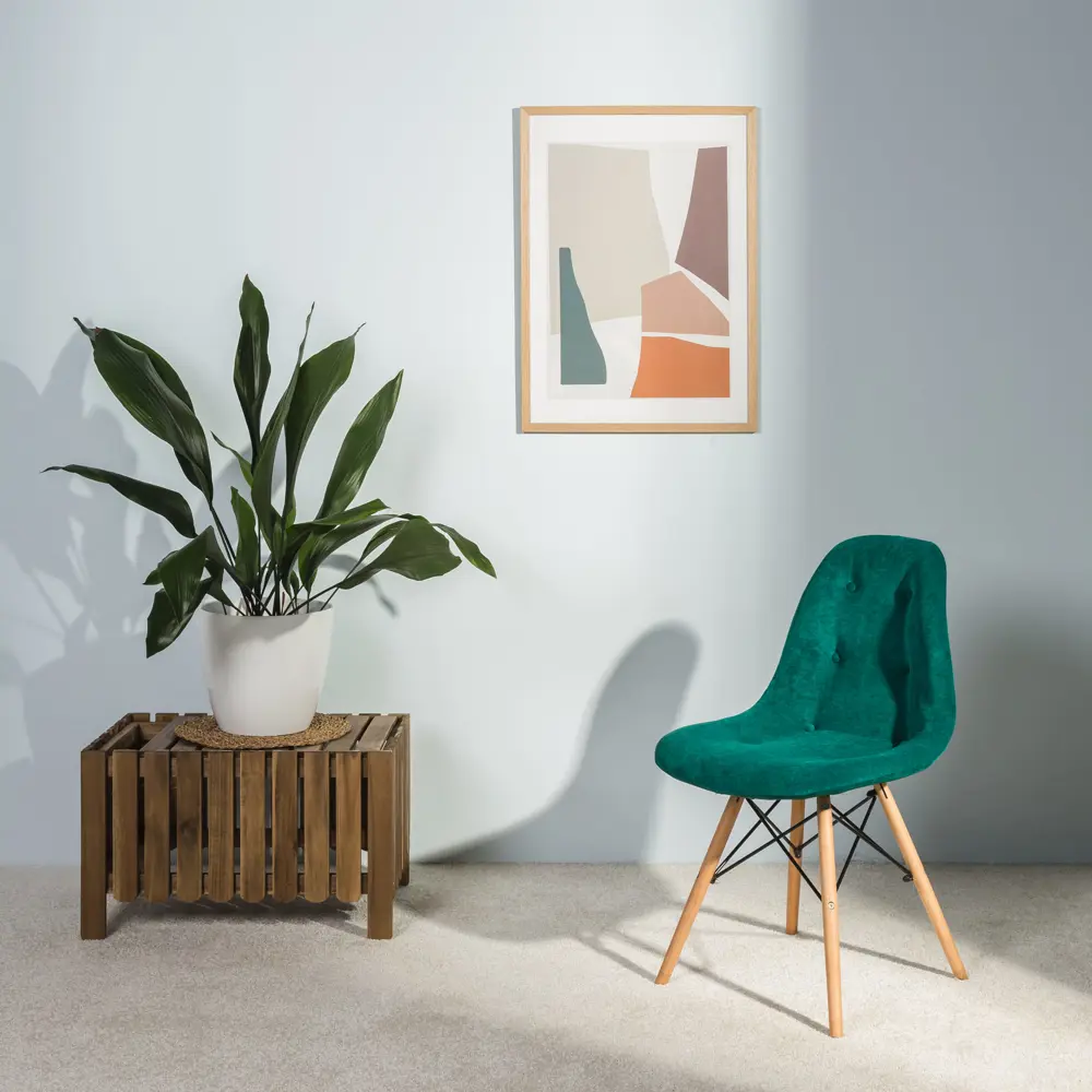 Фото 8 Стул R-home Eames 81x57x48 см ткань цвет изумрудный Фото 8 Стул R-home Eames 81x57x48 см ткань цвет изумрудный