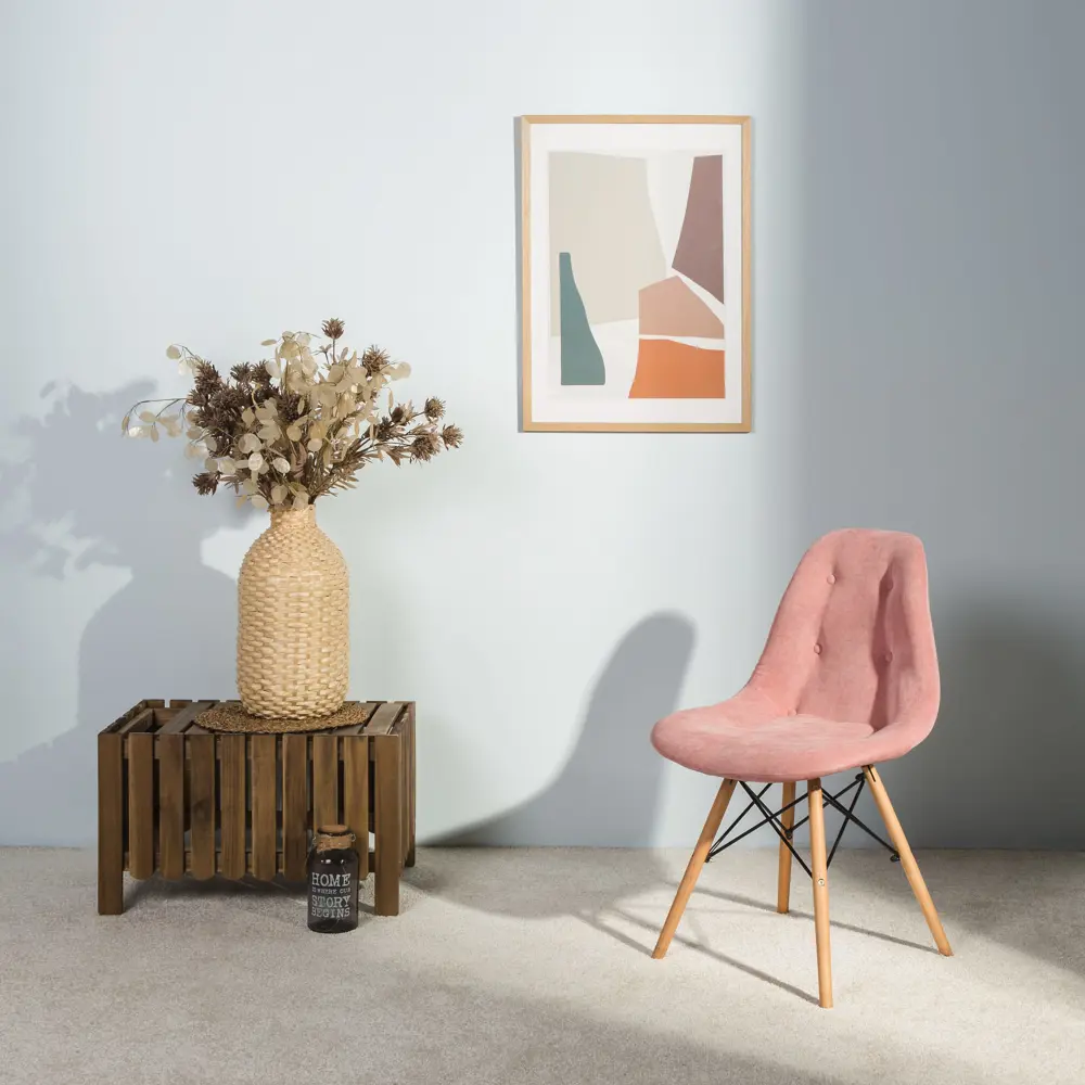 Фото 8 Стул R-home Eames 81x57x48 см ткань цвет розовый Фото 8 Стул R-home Eames 81x57x48 см ткань цвет розовый