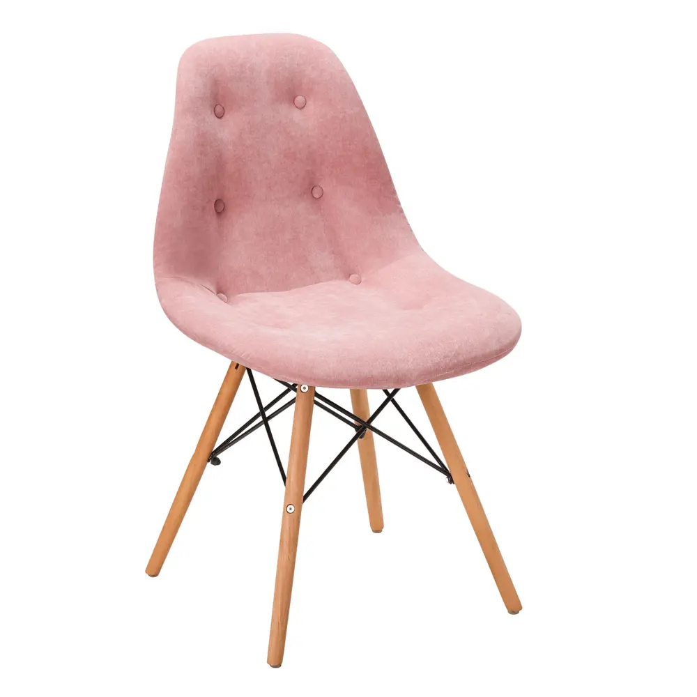 Фото Стул R-home Eames 81x57x48 см ткань цвет розовый Фото Стул R-home Eames 81x57x48 см ткань цвет розовый