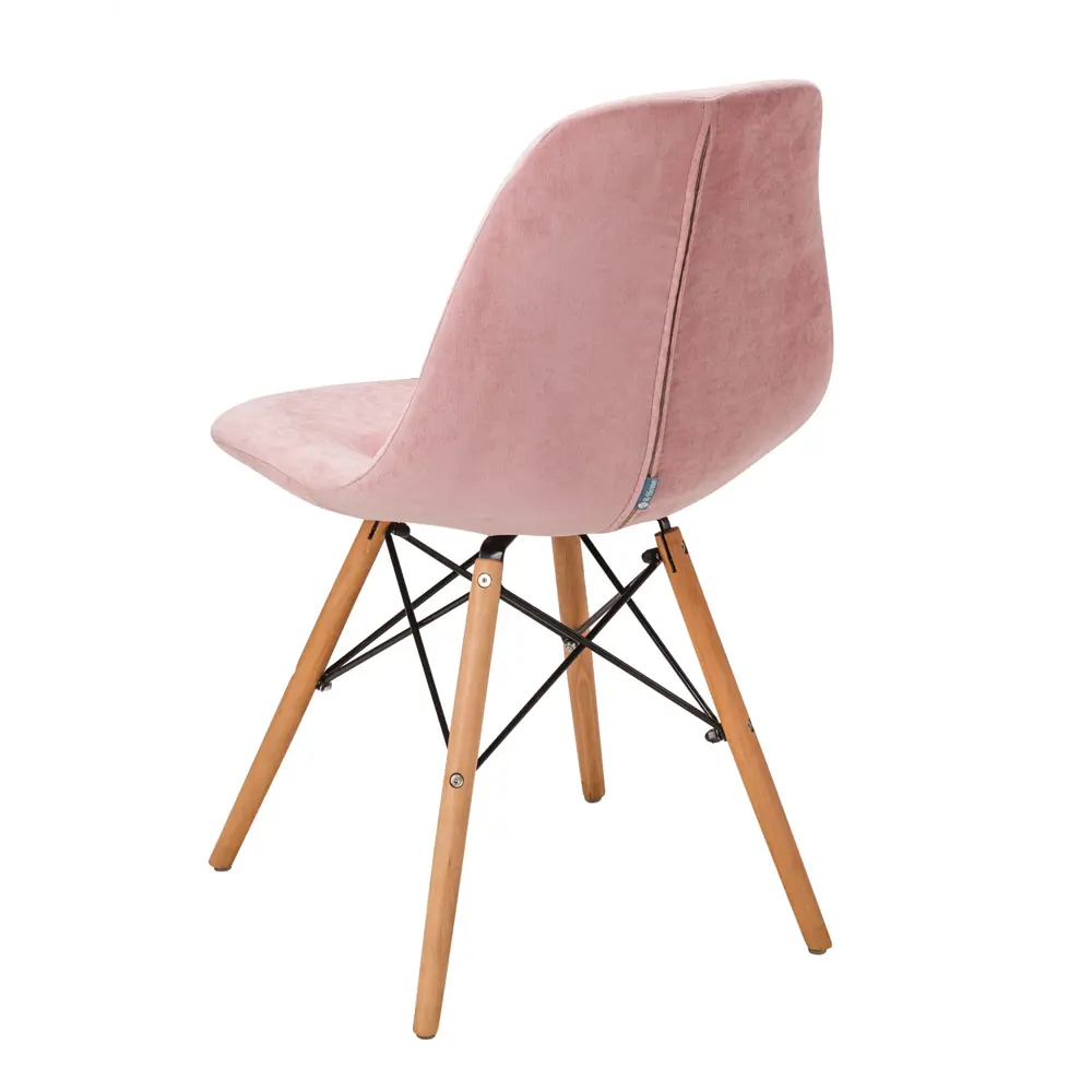 Фото 4 Стул R-home Eames 81x57x48 см ткань цвет розовый Фото 4 Стул R-home Eames 81x57x48 см ткань цвет розовый