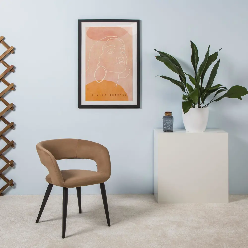 Фото 6 Стул R-home Hugs 69.5x55x56.5 см велюр цвет бежевый/черный Фото 6 Стул R-home Hugs 69.5x55x56.5 см велюр цвет бежевый/черный