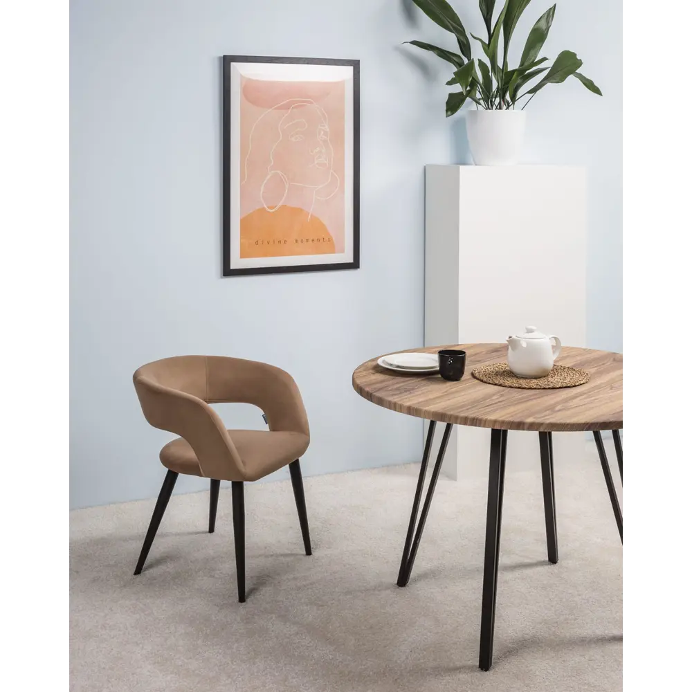 Фото 7 Стул R-home Hugs 69.5x55x56.5 см велюр цвет бежевый/черный Фото 7 Стул R-home Hugs 69.5x55x56.5 см велюр цвет бежевый/черный