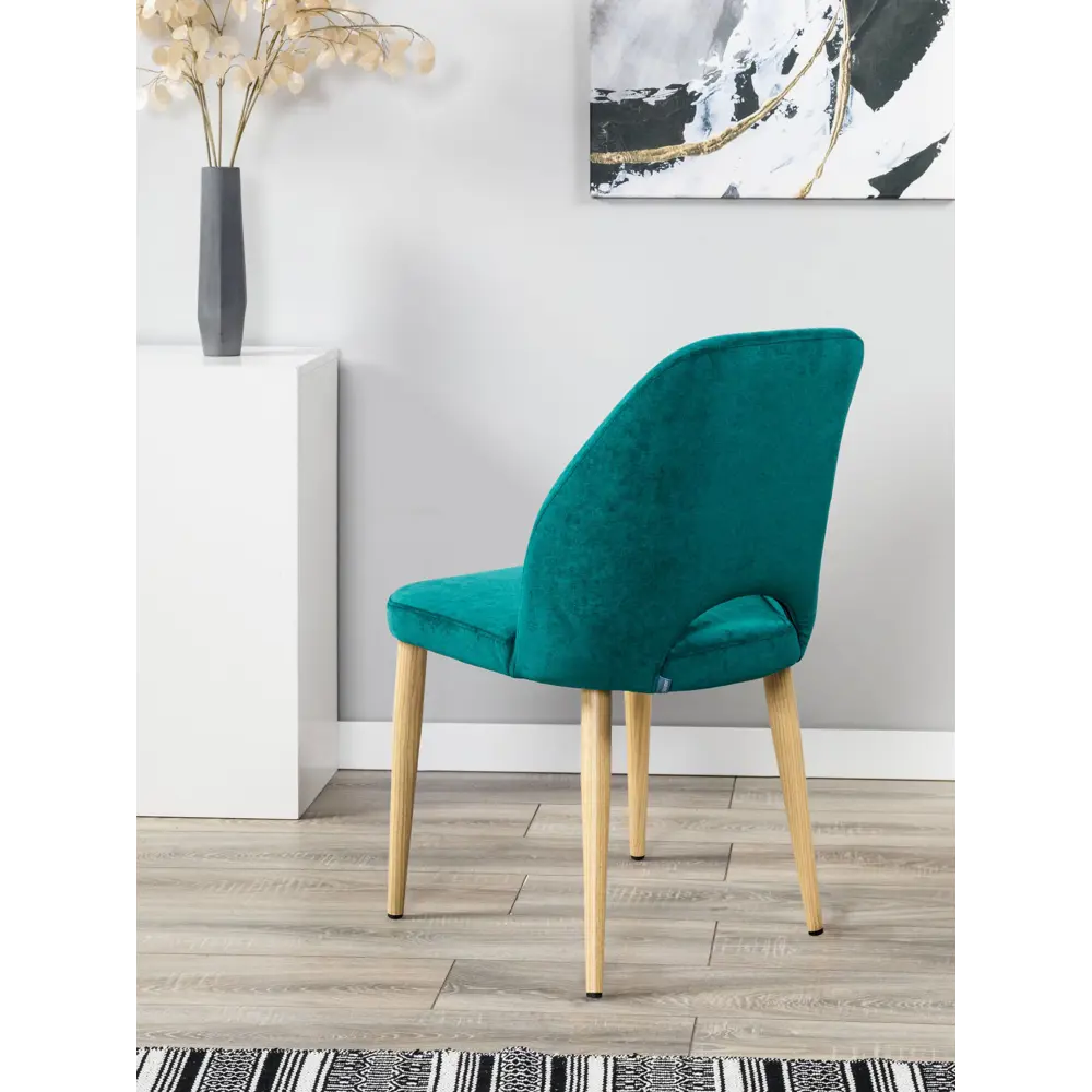 Фото 11 Стул R-home Ledger 85x59x48 см велюр цвет натуральный дуб/зеленый