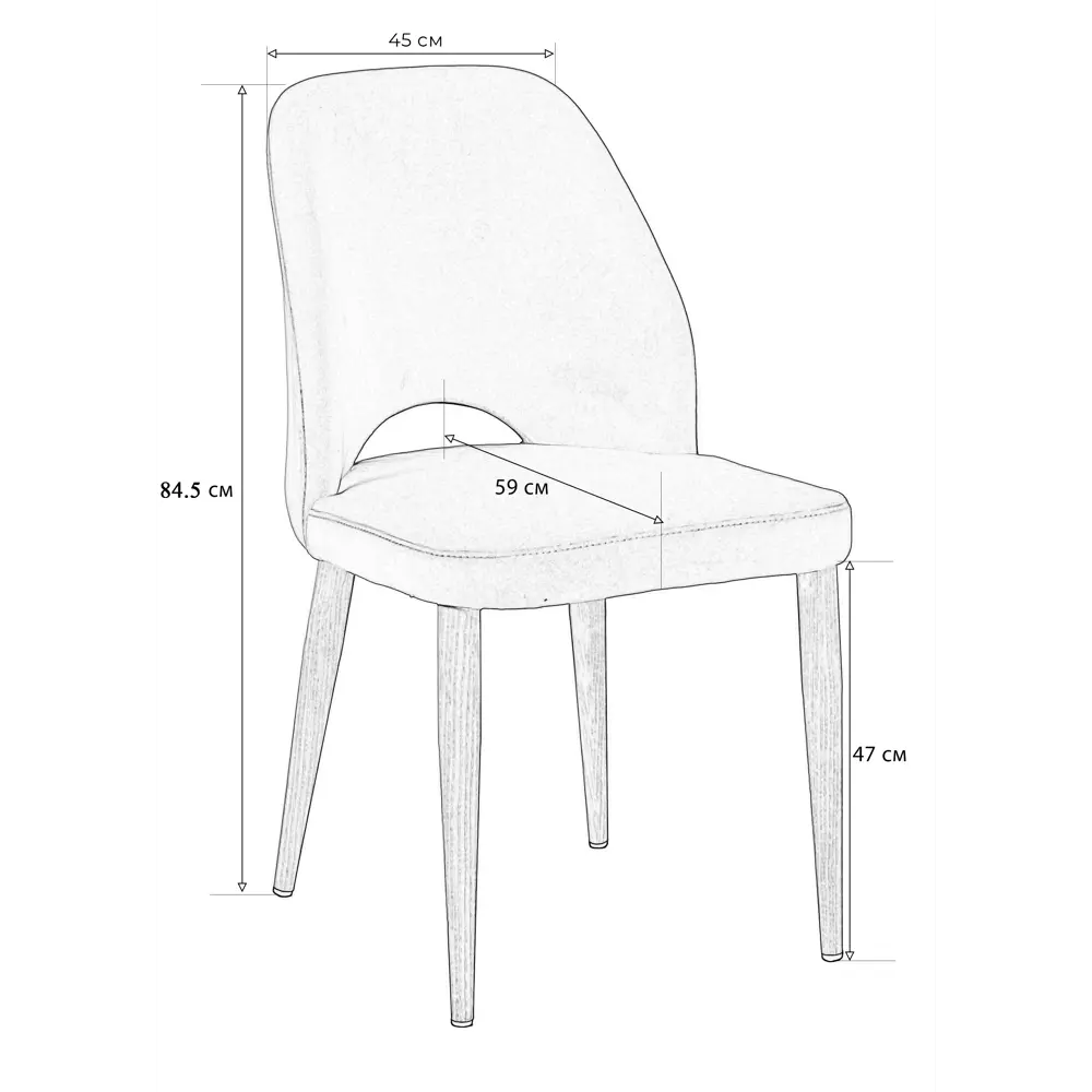 Фото 2 Стул R-home Ledger 85x59x48 см велюр цвет натуральный дуб/зеленый