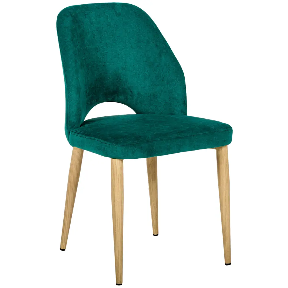 Фото Стул R-home Ledger 85x59x48 см велюр цвет натуральный дуб/зеленый