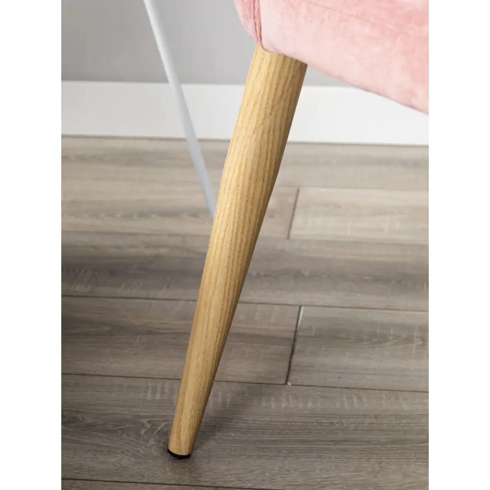 Фото 8 Стул R-home Ledger 85x59x48 см велюр цвет розовый/натуральный дуб Фото 8 Стул R-home Ledger 85x59x48 см велюр цвет розовый/натуральный дуб