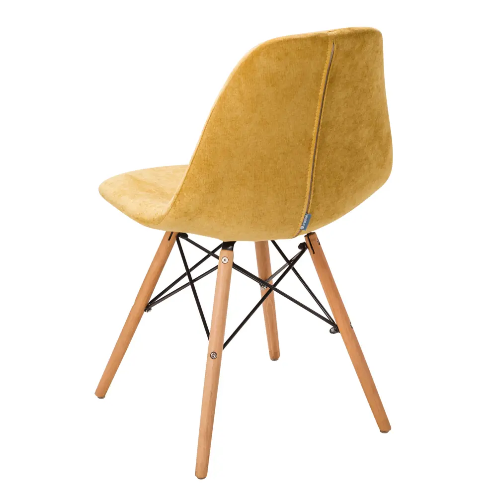 Фото 4 Стул R-home Eames 81x57x48 см ткань цвет желтый Фото 4 Стул R-home Eames 81x57x48 см ткань цвет желтый