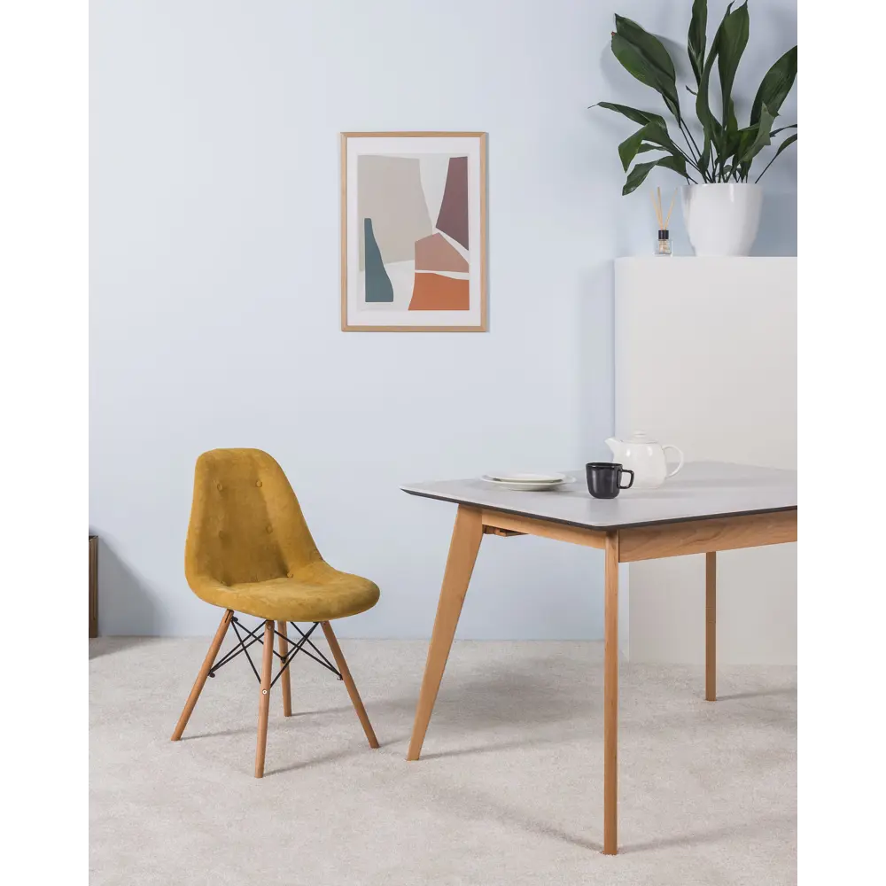 Фото 9 Стул R-home Eames 81x57x48 см ткань цвет желтый Фото 9 Стул R-home Eames 81x57x48 см ткань цвет желтый