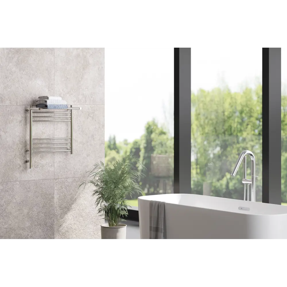 Фото 4 Полотенцесушитель электрический Сунержа Богема 3.0 П 500x500 мм 300 Вт с терморегулятором и полкой лесенка цвет матовая шампань Фото 4 Полотенцесушитель электрический Сунержа Богема 3.0 П 500x500 мм 300 Вт с терморегулятором и полкой лесенка цвет матовая шампань