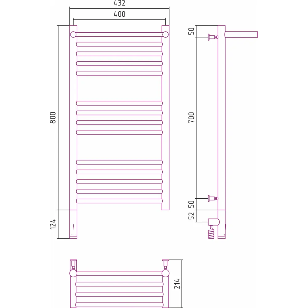Фото 3 Полотенцесушитель электрический Сунержа Богема 3.0 Л 400x800 мм 300 Вт с терморегулятором и полкой лесенка цвет латунь Фото 3 Полотенцесушитель электрический Сунержа Богема 3.0 Л 400x800 мм 300 Вт с терморегулятором и полкой лесенка цвет латунь