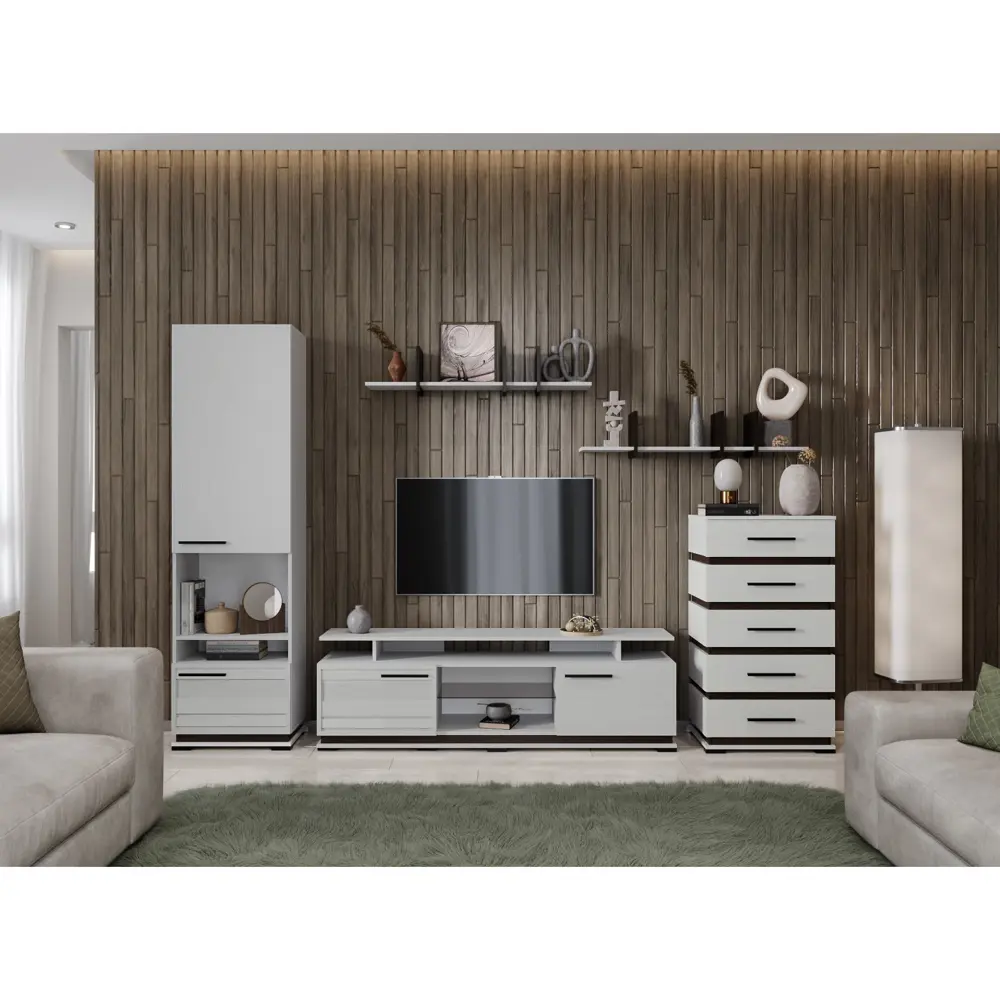 Фото 3 Настенная полка Клик мебель 110x23 см ЛДСП цвет ясень анкор светлый/венге Фото 3 Настенная полка Клик мебель 110x23 см ЛДСП цвет ясень анкор светлый/венге