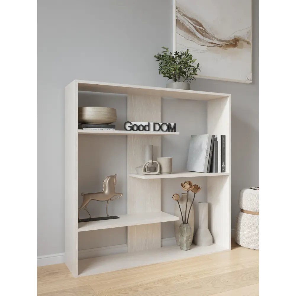 Фото 6 Стеллаж с полками Good-дом 110x110x26.6 см ЛДСП цвет бежевый Фото 6 Стеллаж с полками Good-дом 110x110x26.6 см ЛДСП цвет бежевый