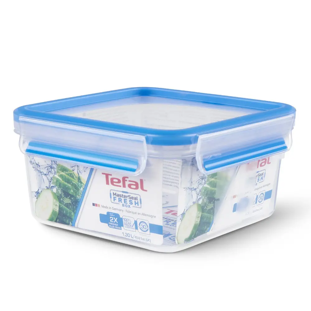 Фото 2 Контейнер для пищевых продуктов Tefal 1.3 л пластик цвет прозрачный/голубой Фото 2 Контейнер для пищевых продуктов Tefal 1.3 л пластик цвет прозрачный/голубой
