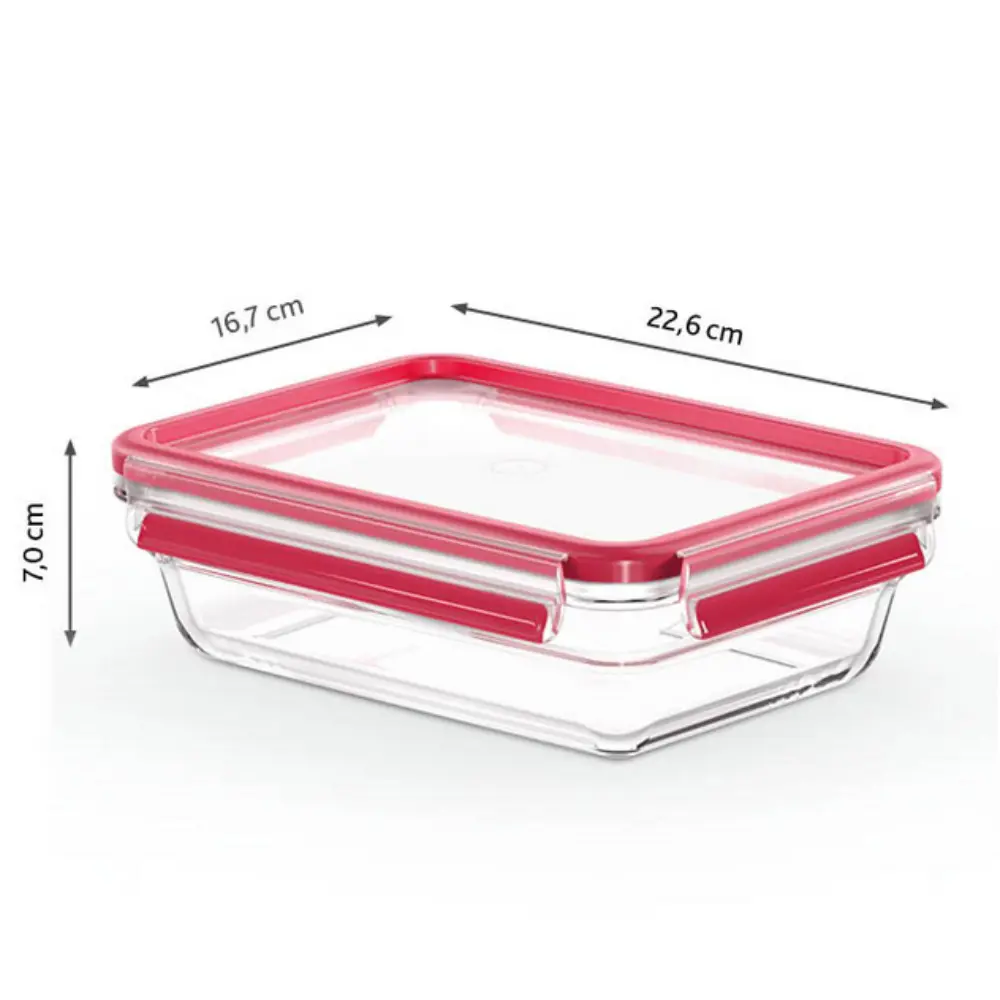 Фото 3 Контейнер для пищевых продуктов Tefal 1.1 л стекло цвет красный/прозрачный Фото 3 Контейнер для пищевых продуктов Tefal 1.1 л стекло цвет красный/прозрачный