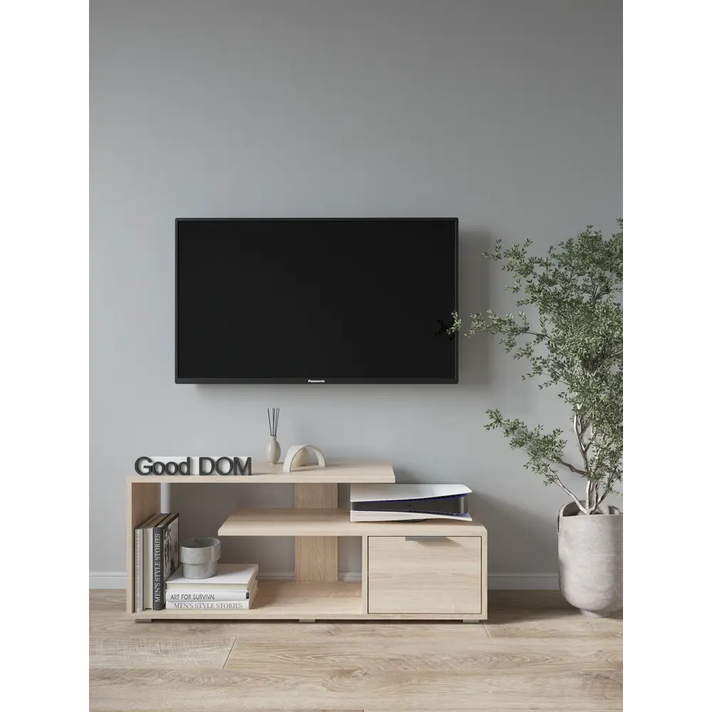 Фото 8 Тумба под телевизор Good-дом 110x45.2x29 см ЛДСП цвет дуб сонома Фото 8 Тумба под телевизор Good-дом 110x45.2x29 см ЛДСП цвет дуб сонома
